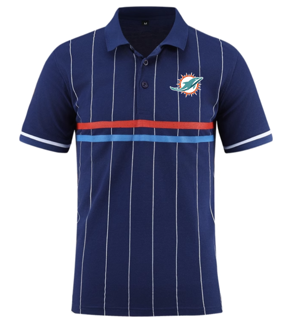 Miami Dolphins blue Men 2025 NFL polo T shirt->nfl t-shirts->Sports Accessory
